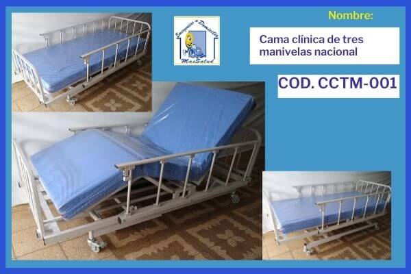 cama clínica de tres manivelas