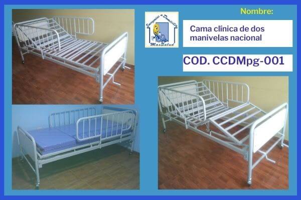 cama clínica de dos manivelas